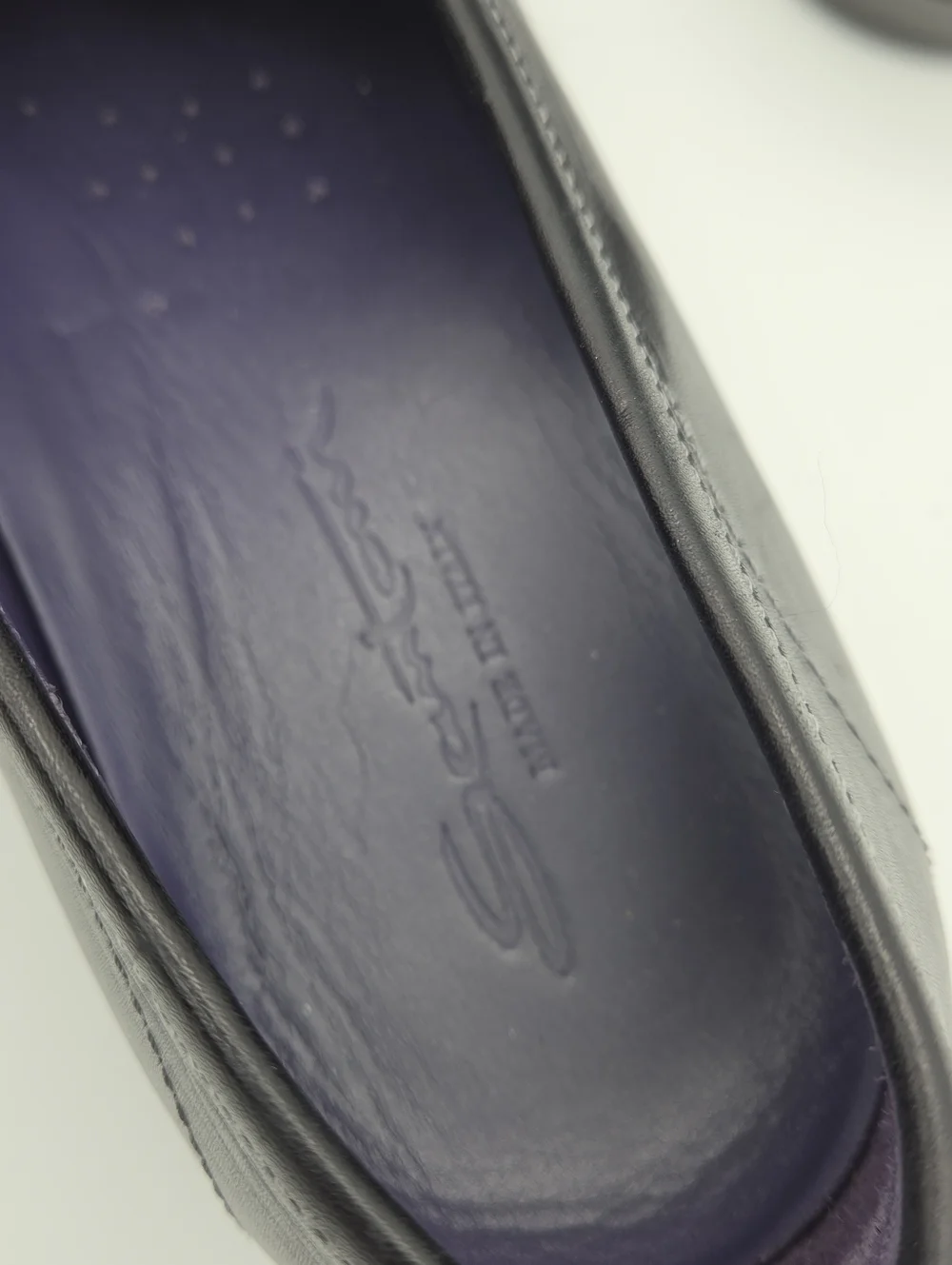 Santoni black leather